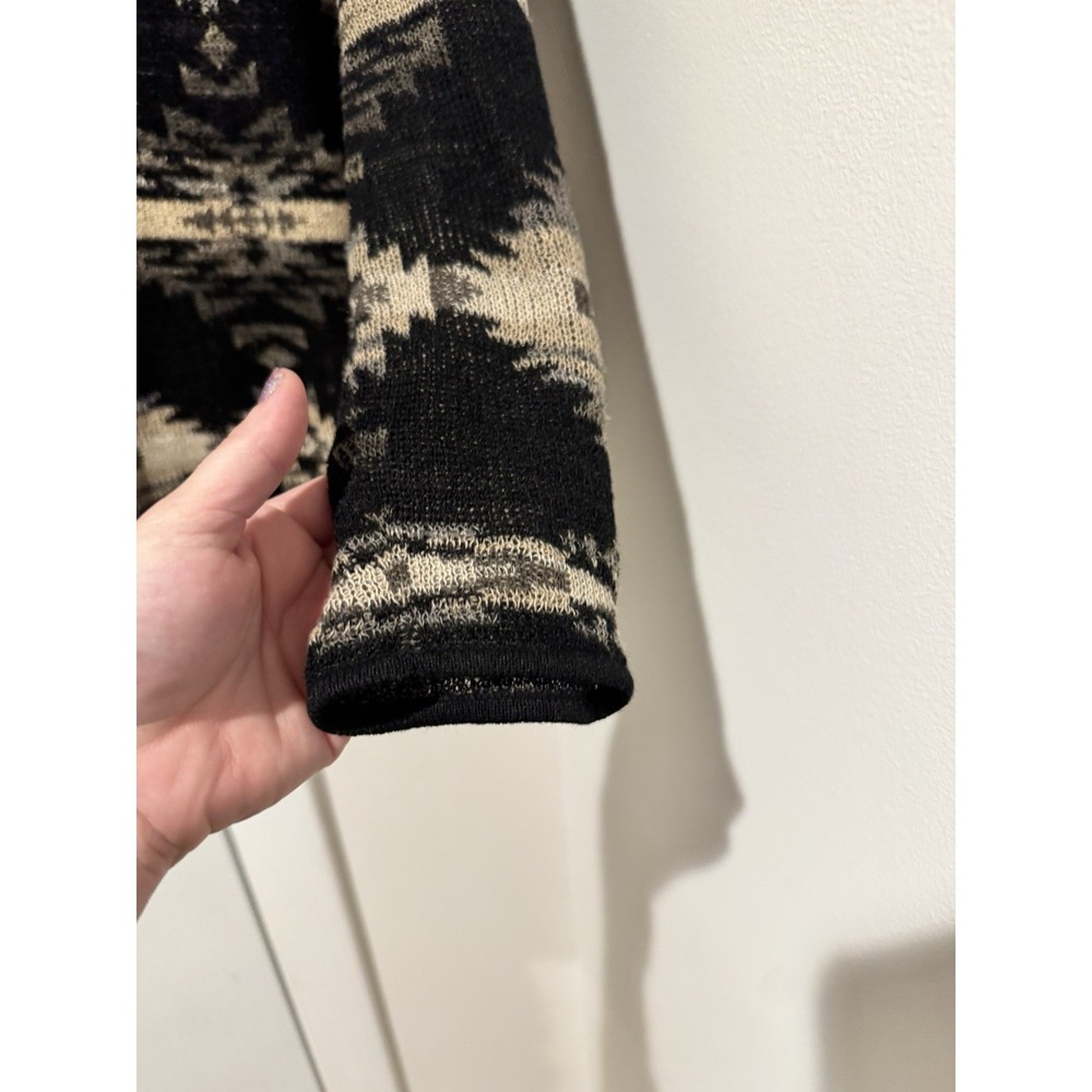 Ralph Lauren Denim & Supply Aztec Pattern Thin Knit Sweater L LS Black Women's - Picture 6 of 9